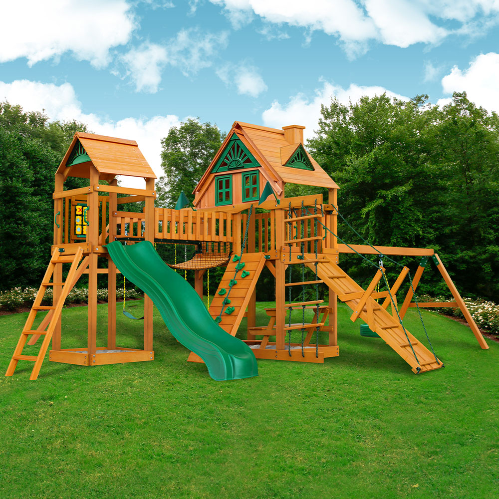Gorilla Pioneer Peak Wooden Playset & Swing Set - Dallas Playsets