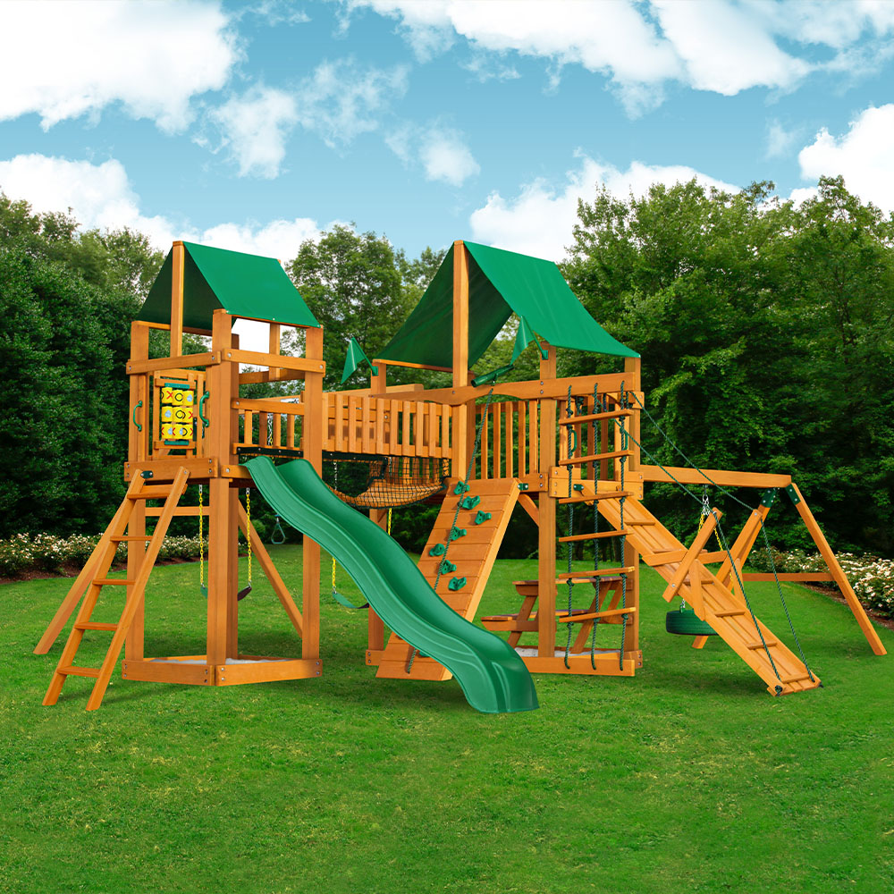Gorilla Pioneer Peak Wooden Playset & Swing Set - Dallas Playsets