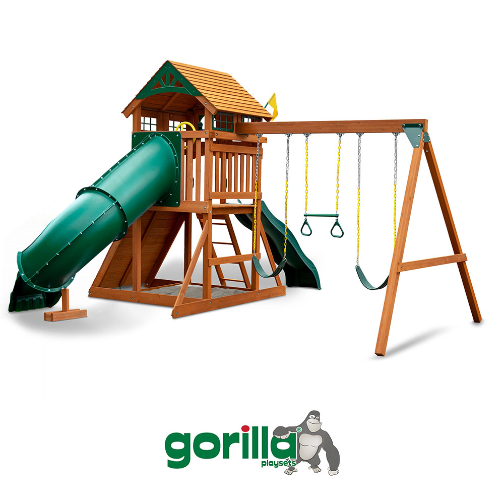 Outing w/ Tube Slide Swing Set - Dallas Playset Company